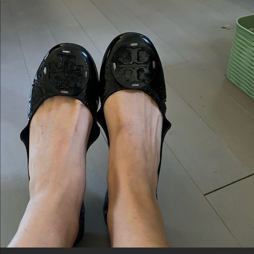 Tory Burch shoes with a bit of wear and tear